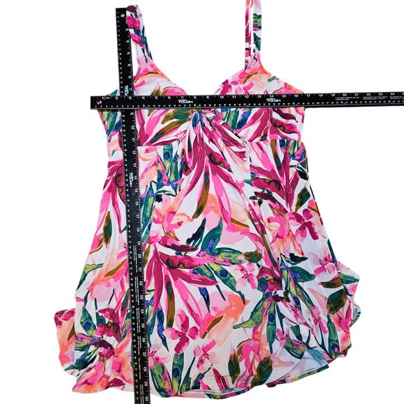 Bal Harbour 16W Hip Minimizer Tropical One-Piece Swimsuit Dress Vacation Resort - Picture 12 of 12